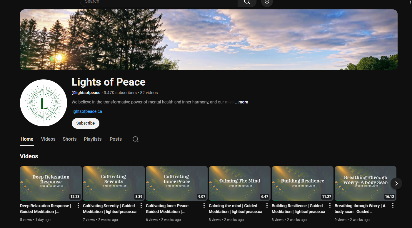 snapshot of youtube channel for LOP